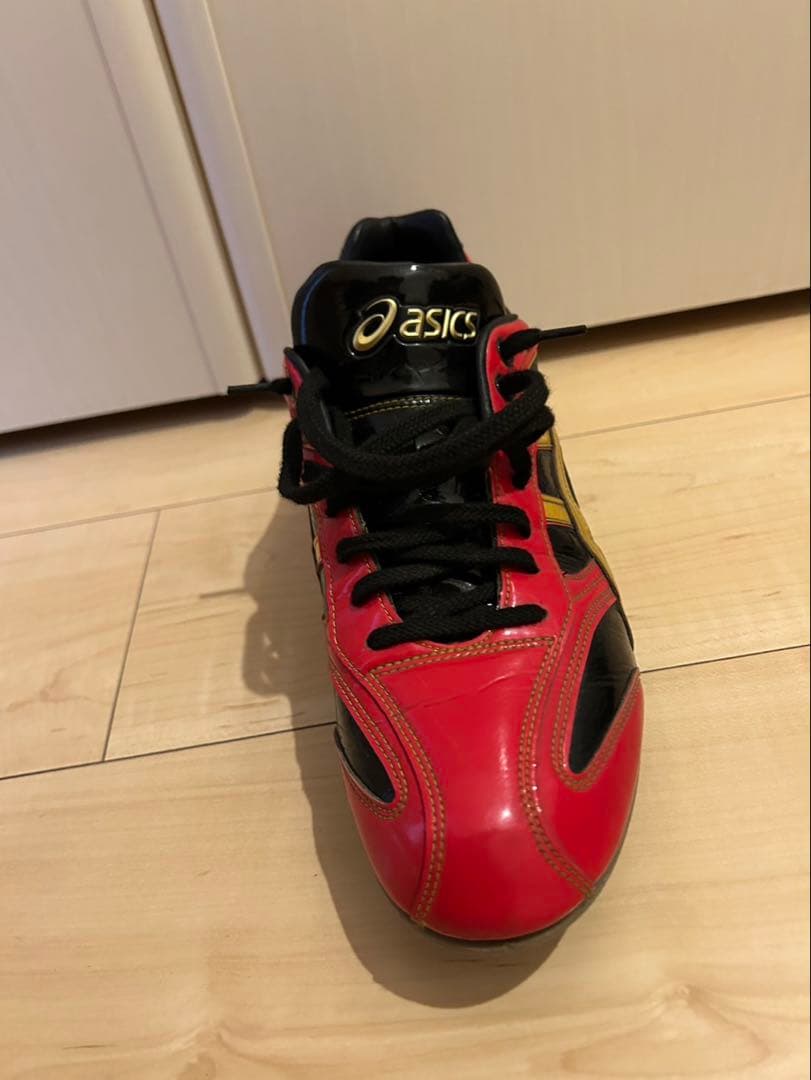 asics 赤黒金 スパイク　27.0㎝　六角レンチ付き
