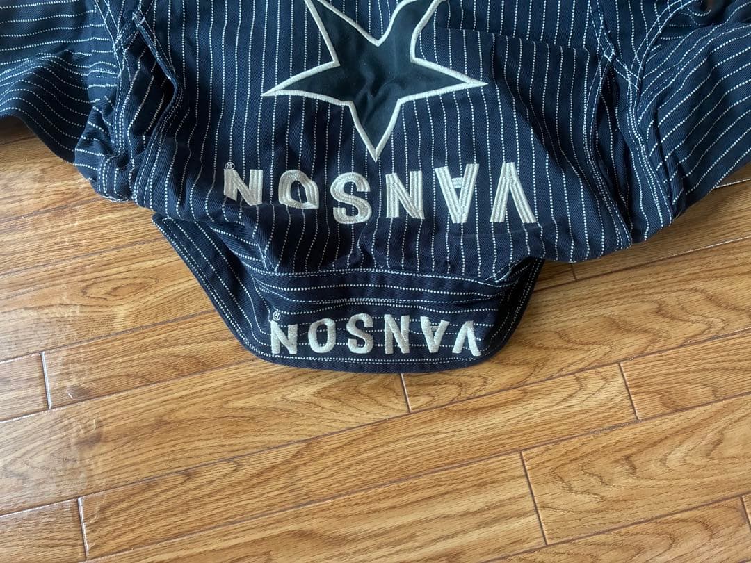 VANSON ストライプオーバーオール