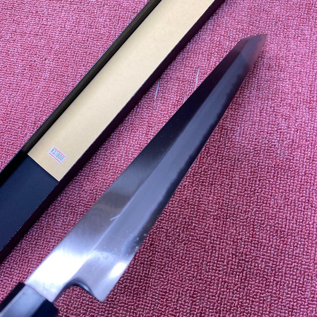 青二鋼　勘所切付柳刃包丁　300㎜ 尺0寸