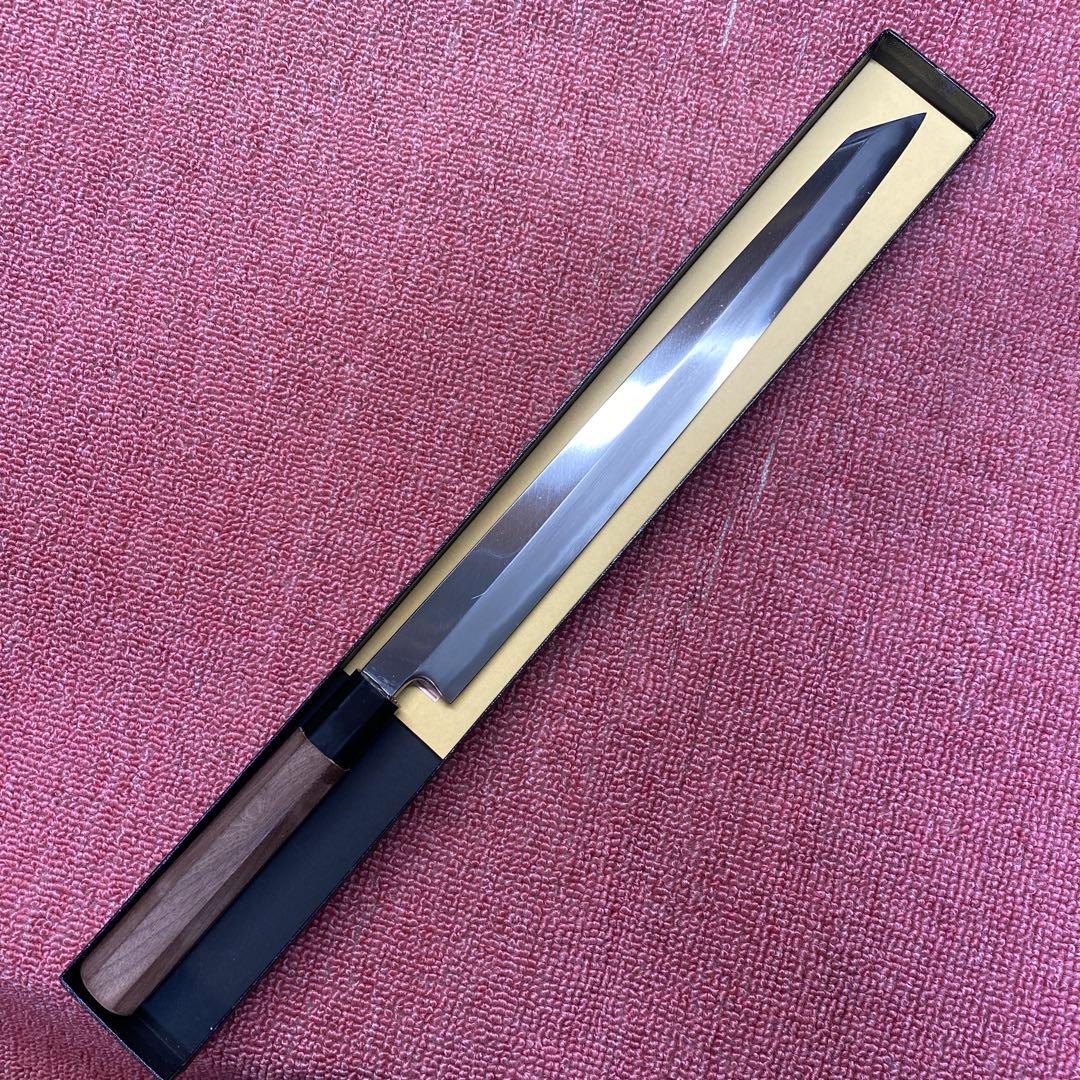 青二鋼　勘所切付柳刃包丁　300㎜ 尺0寸