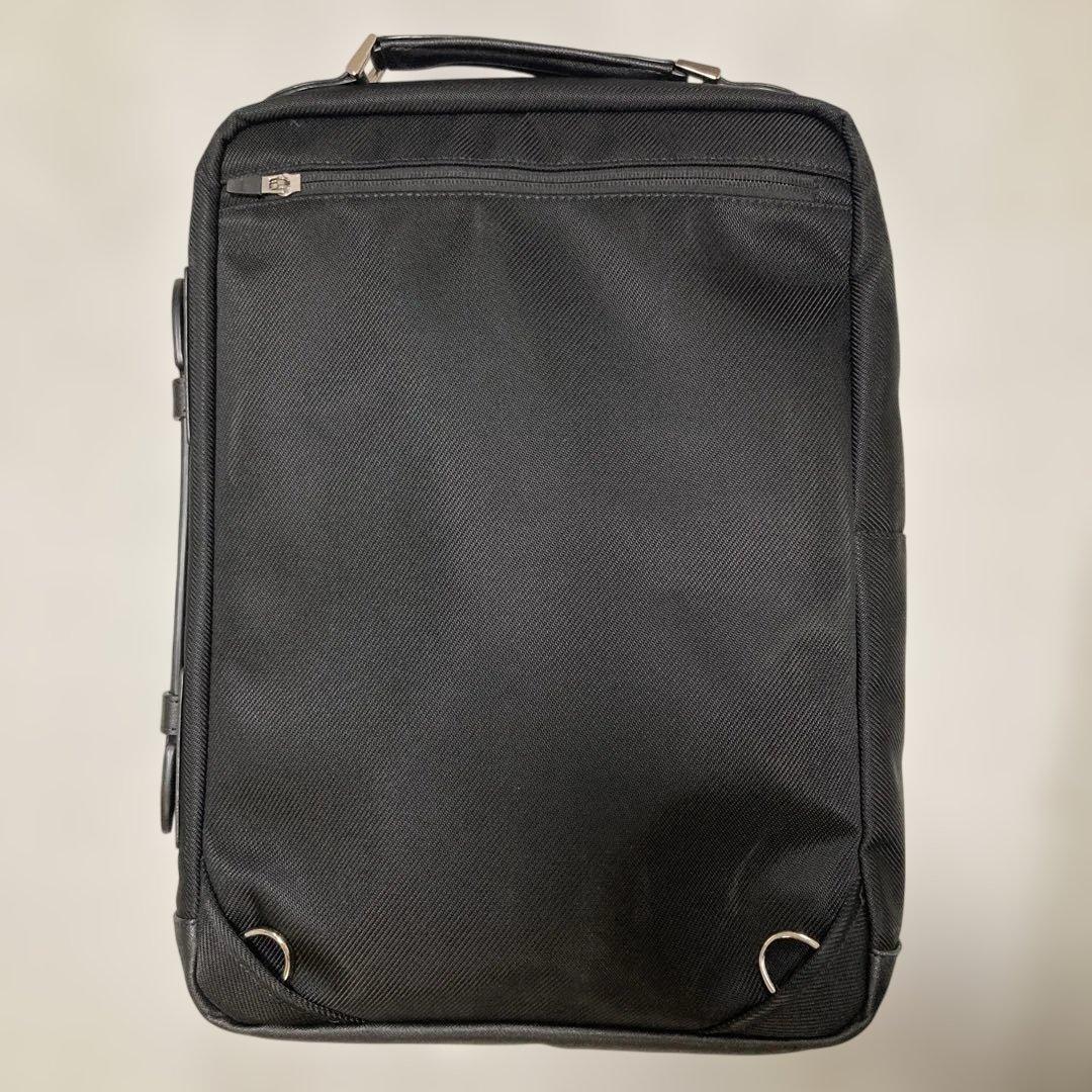 TAKEO KIKUCHI 黒 2WAY ビジネスバッグ ナイロン 合成皮革