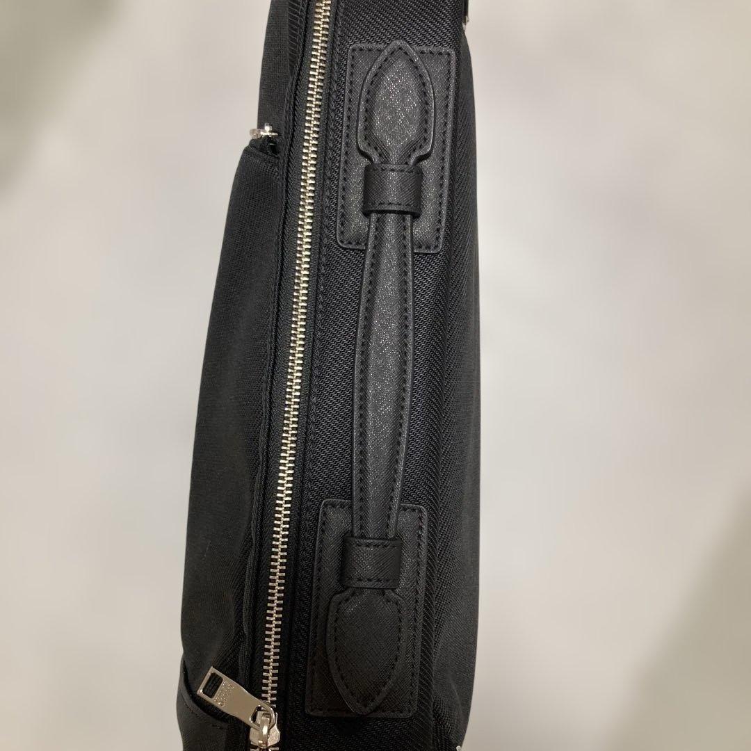 TAKEO KIKUCHI 黒 2WAY ビジネスバッグ ナイロン 合成皮革