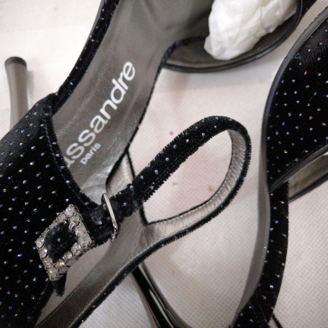 美品 社交ダンス ベロア パンプス シューズ パーティー ヒール 6052