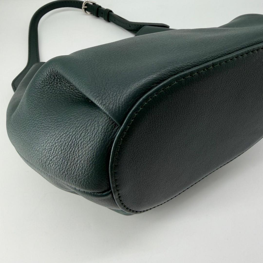 17084✨マザーハウス ミズバショウ レザー ワンショルダーバッグ グリーン