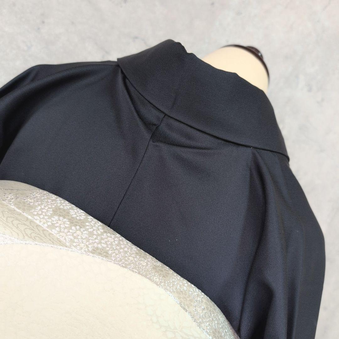 訪問着　フルセット　着物　正絹　粋　墨黒　五重塔　風景模様　かっこいい　F2