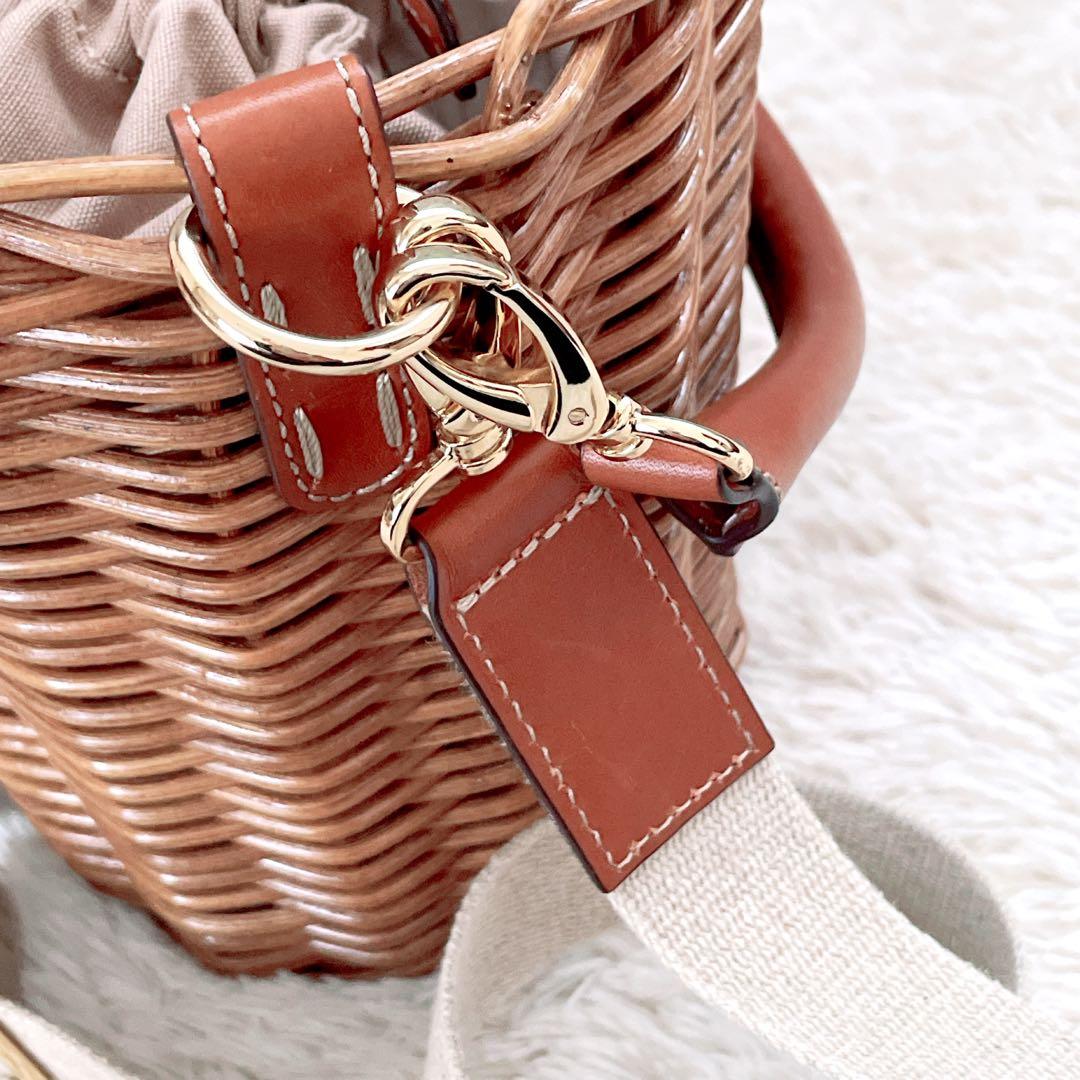 極美品✨ATAO 2WAY かごバッグ ショルダーバッグ ラビットファー付き