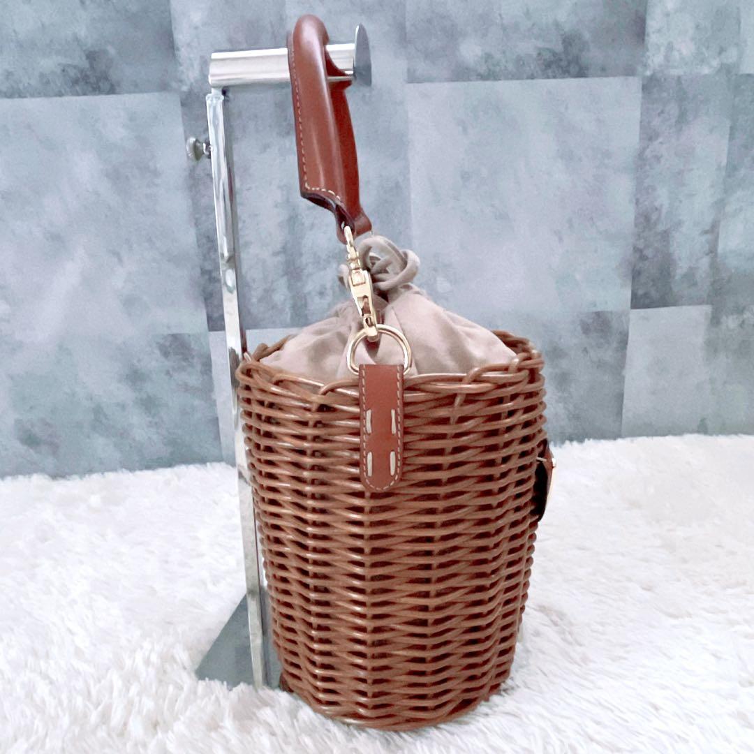 極美品✨ATAO 2WAY かごバッグ ショルダーバッグ ラビットファー付き