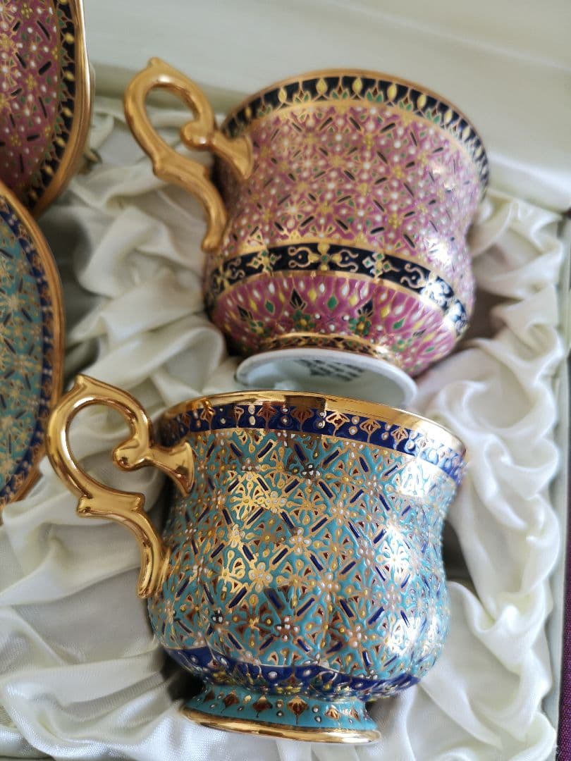 タイ ベンジャロン ハンドメイド 2脚セット