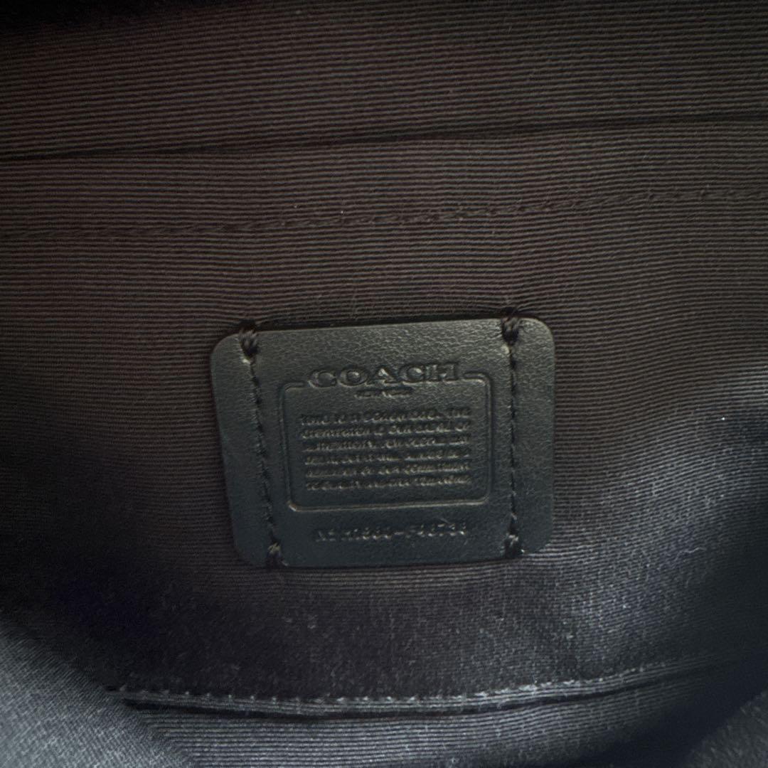 COACH ブラック レザー ボディバッグ