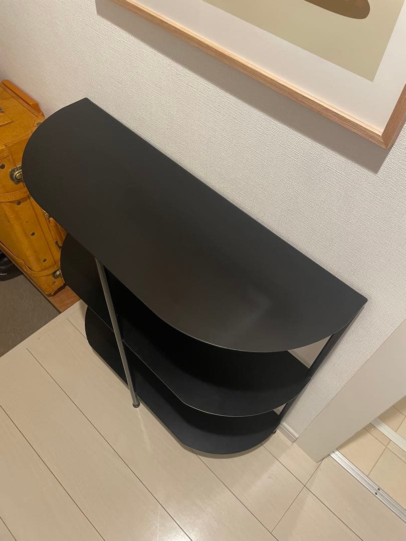 HIT FURNITURE 3段 スチール ハーフムーン 飾り棚