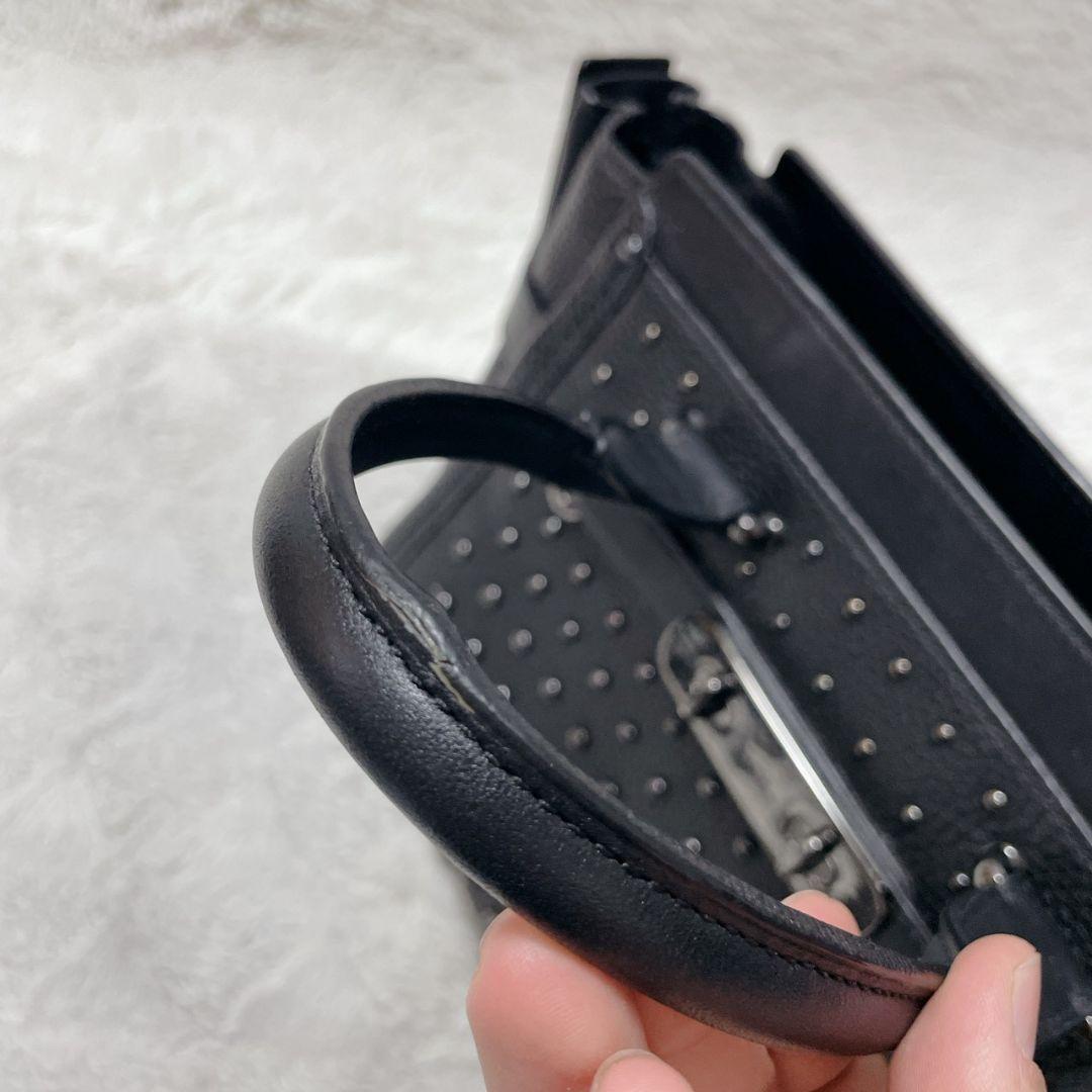 COACH ハンドバッグ スタッズ ターンロック レディース ブラック