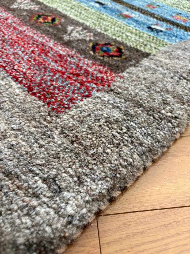ペルシャ ギャッベ マット ラグ 63×90cm ウール