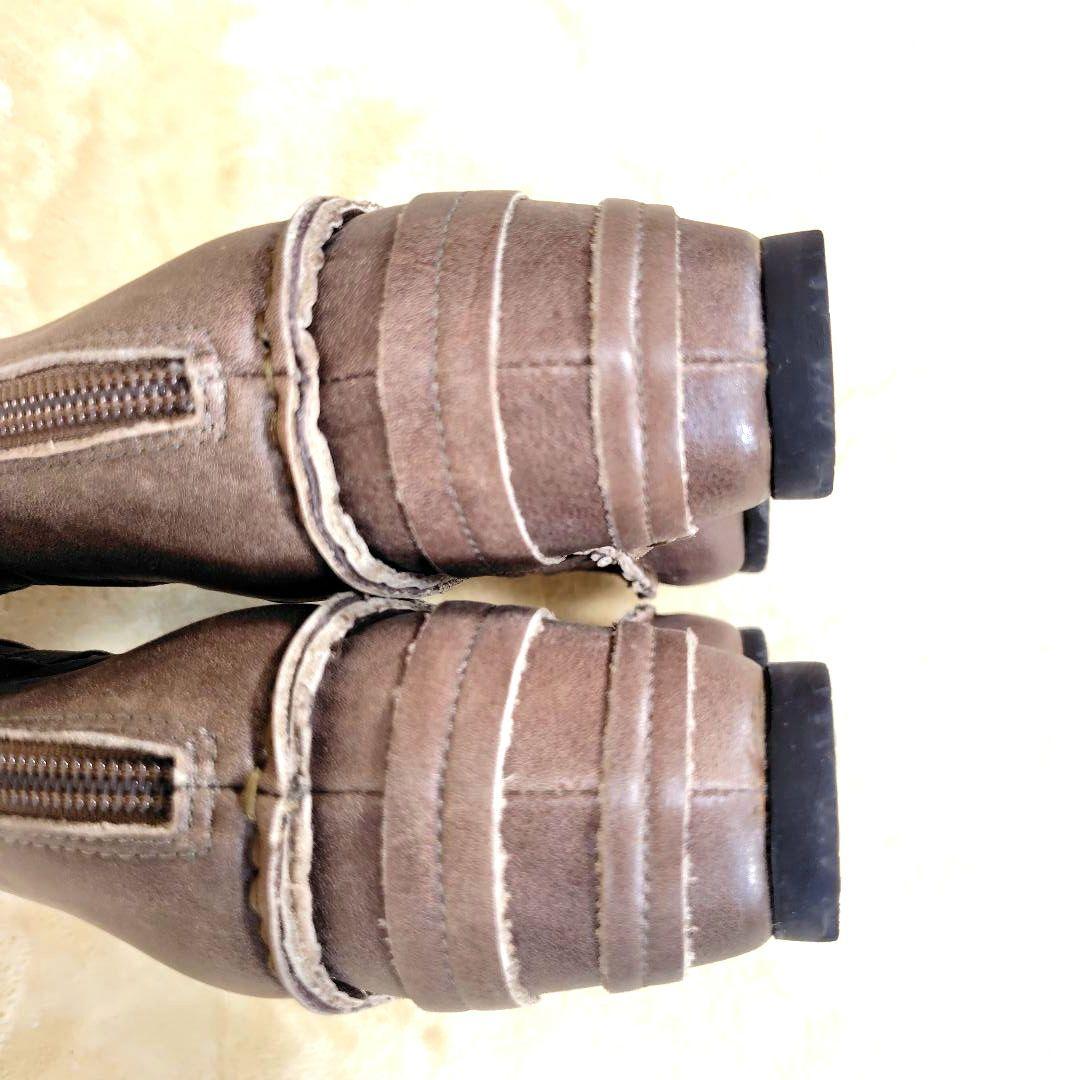 未使用級 ヒナデイグリーン ブーティサンダル グラディエーター バックジップ