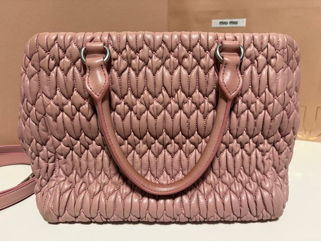 miumiu ナッパクリスタル バッグ ピンク