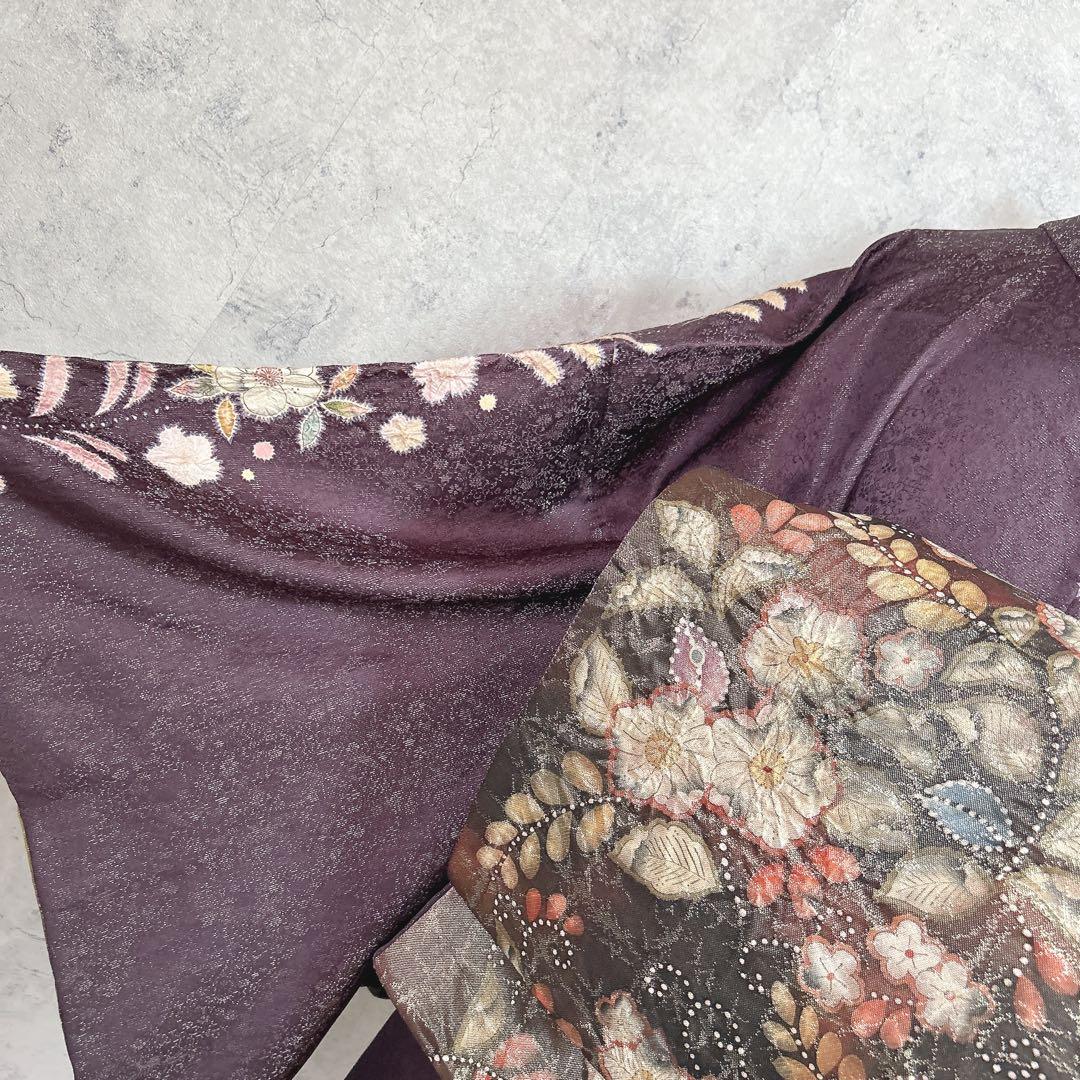 訪問着フルセット　辻ヶ花　翠山　着物　裄丈70 徳永憲峯　豪華　逸品　金通し　紫