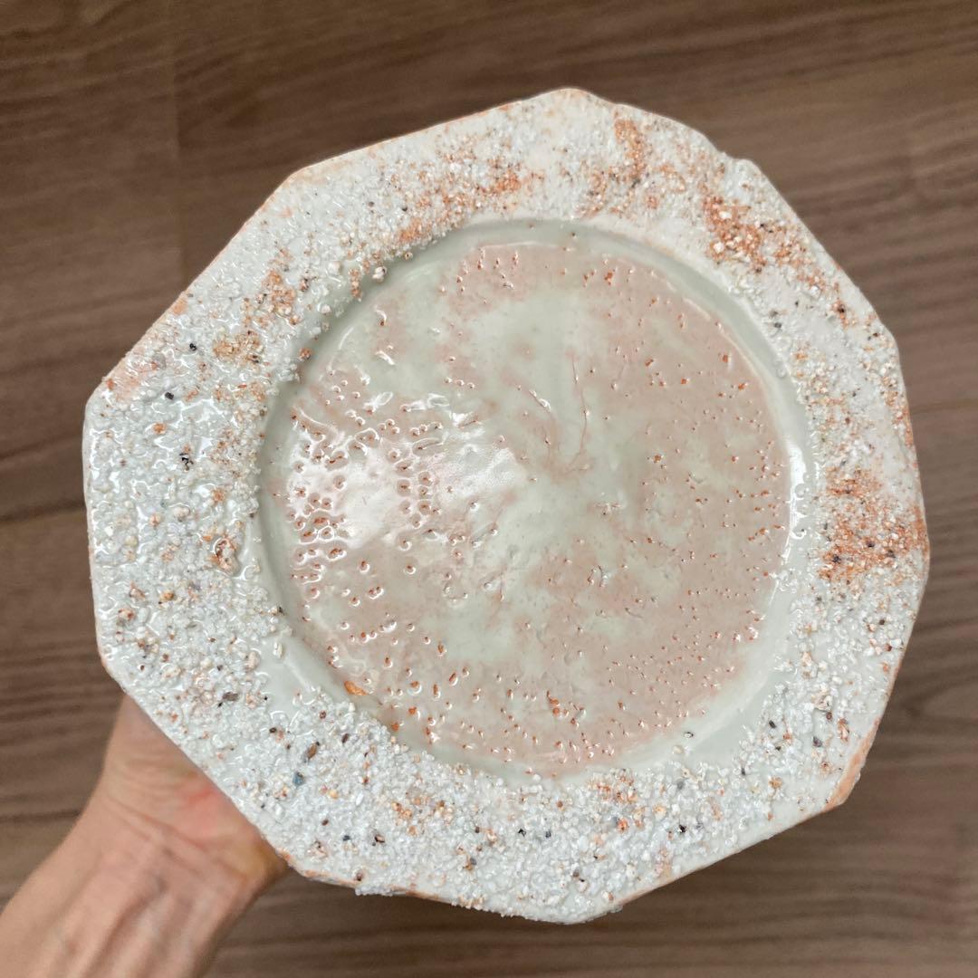 森岡由利子 角形 花器　壺　白磁壺　李朝