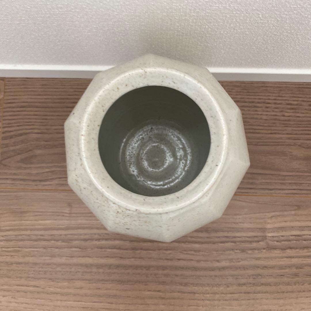 森岡由利子 角形 花器　壺　白磁壺　李朝
