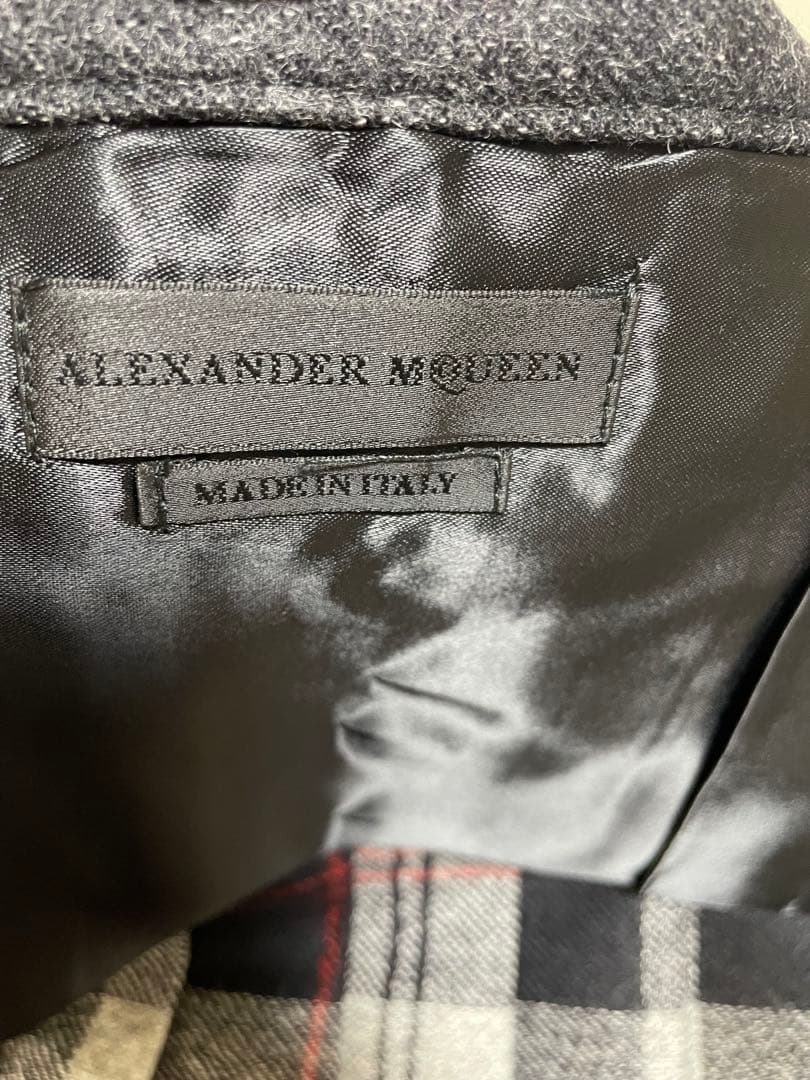 新品タグ付アレキサンダーマックイーンチェックメンズ巻きスカート46イタリア製
