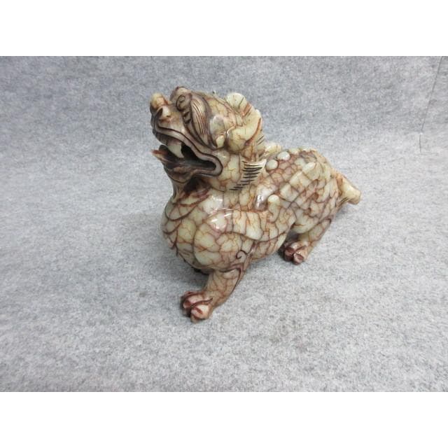 中国玉石獅子置物 [B26045]