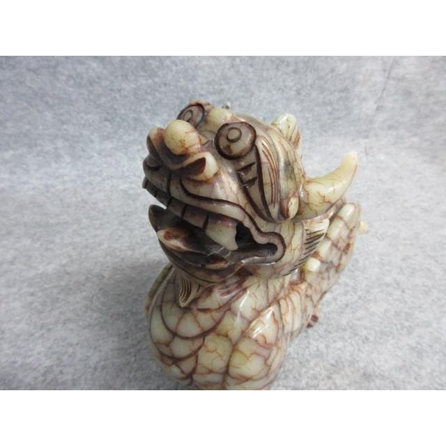 中国玉石獅子置物 [B26045]