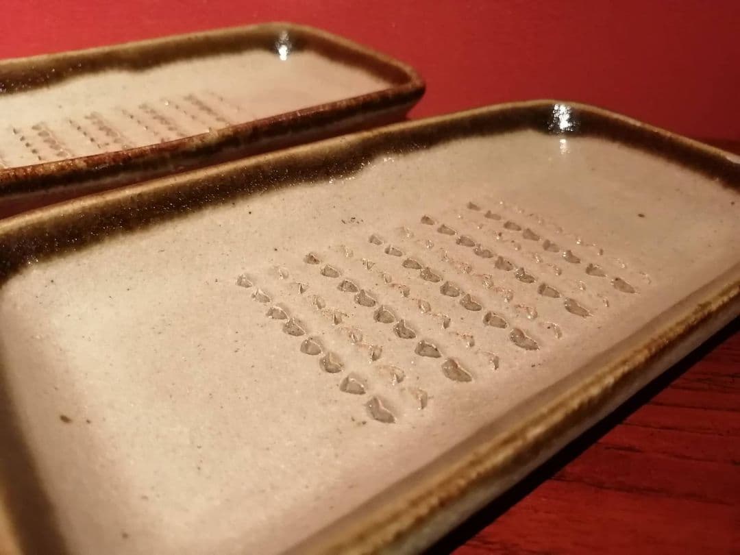 【最終価格】佐久間藤太郎・作　茄子文皿3枚、おろし文皿2枚