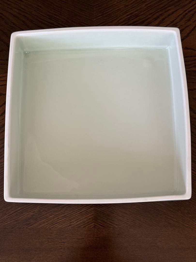 【新品未使用】有田焼　25㎝角　陶箱　染寿紋　文山窯　果物　松花堂お弁当風にも