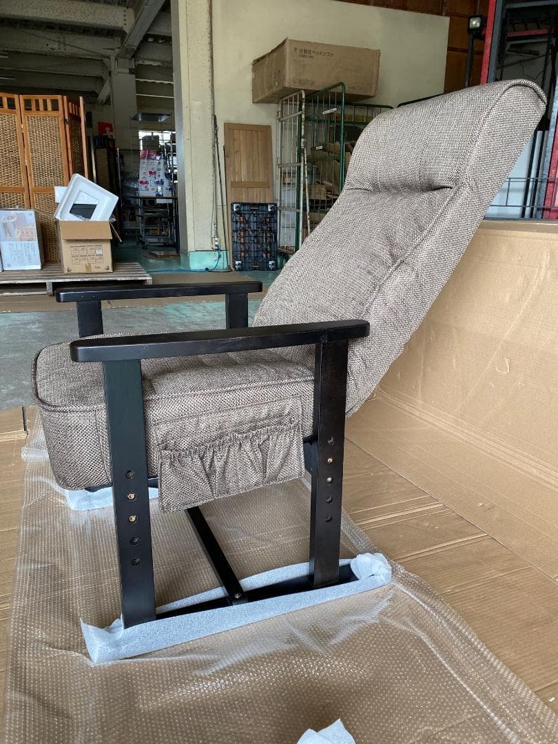 レバー式ポケットコイル高座椅子リクライニングWPTCL-60N(DBR