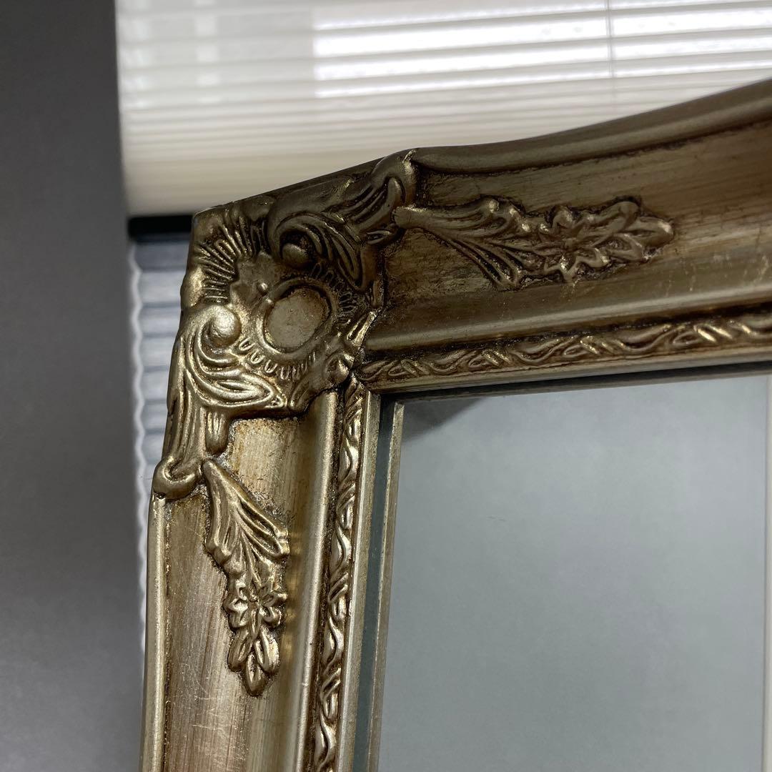 スタンドミラー　全身鏡　アンティーク調　ゴールド　たのメル便　送料込み