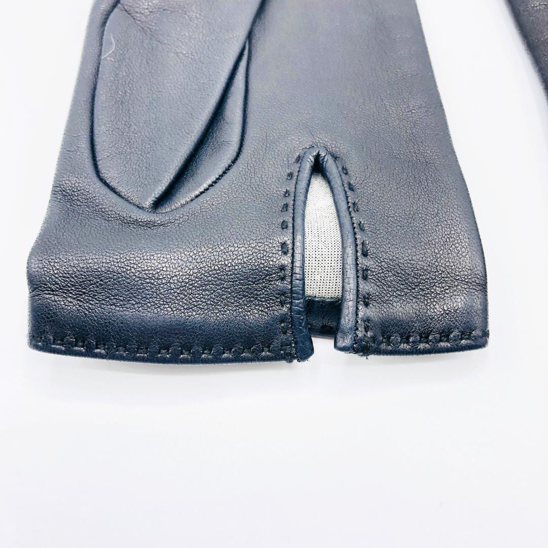 HERMES エルメス レザーグローブ ケリーカデナ ゴールド 黒 手袋 美品