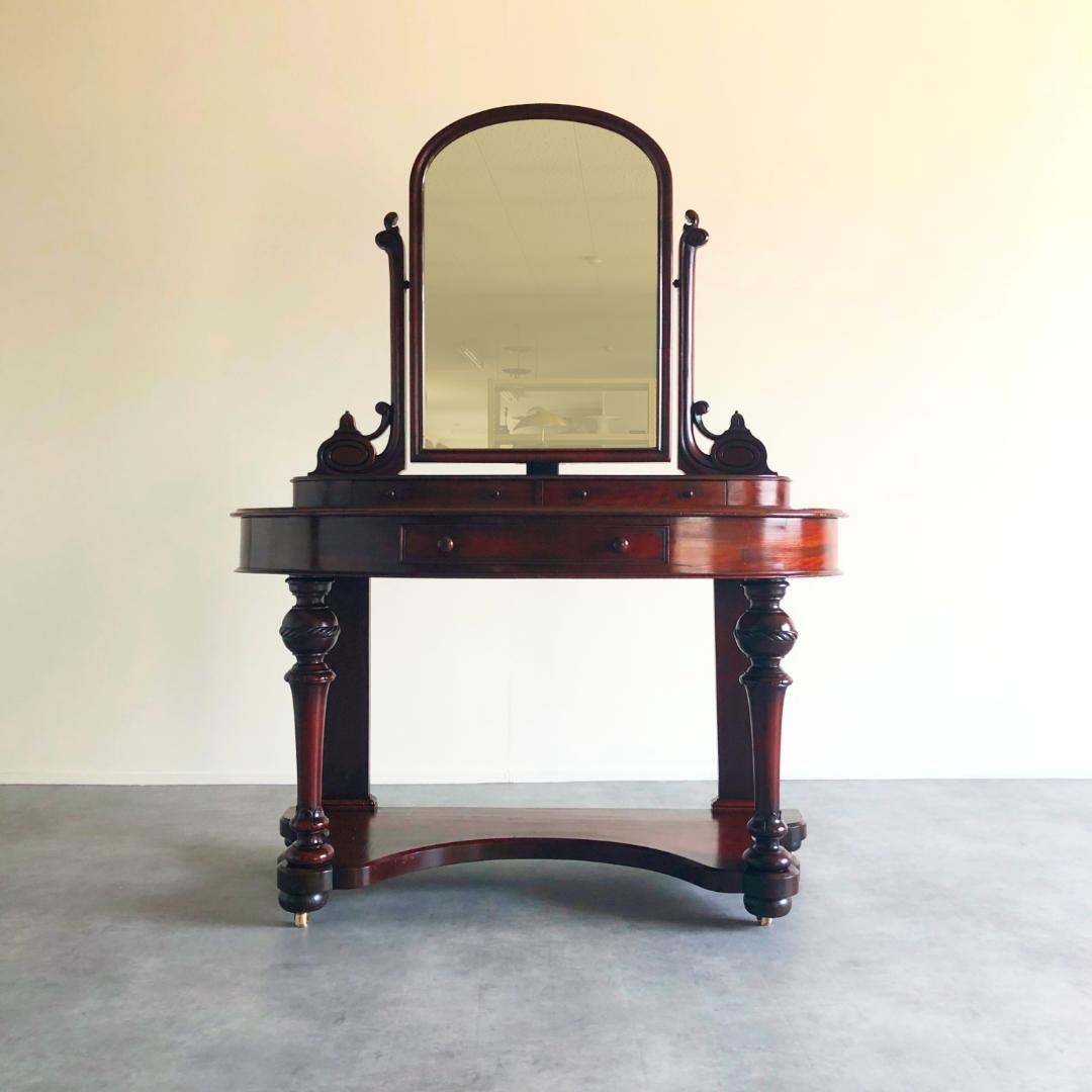 ヴィクトリアン ドレッサーミラー 収納付き アンティーク家具