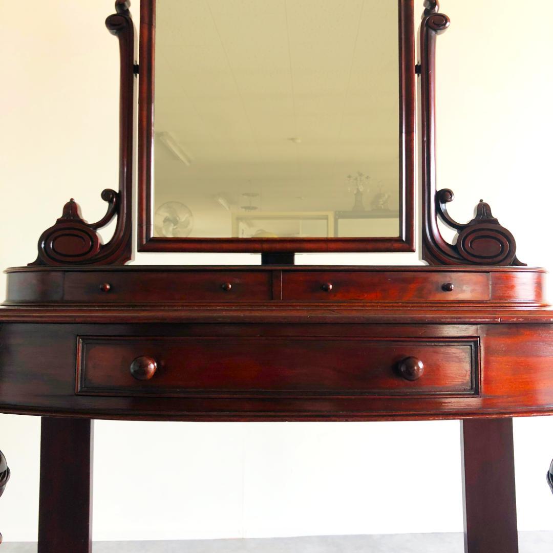 ヴィクトリアン ドレッサーミラー 収納付き アンティーク家具