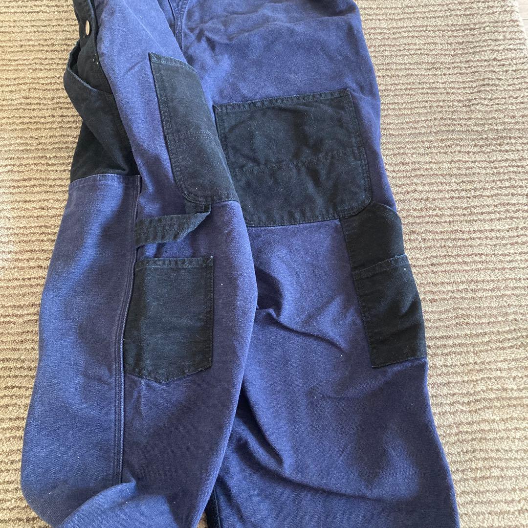 Carhartt ブラックネイビーオーバーオール34✖️32