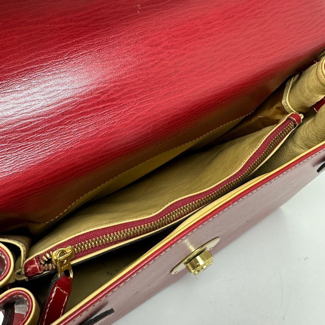 【美品】 ゴールドファイル ハンドバッグ レザー 2way