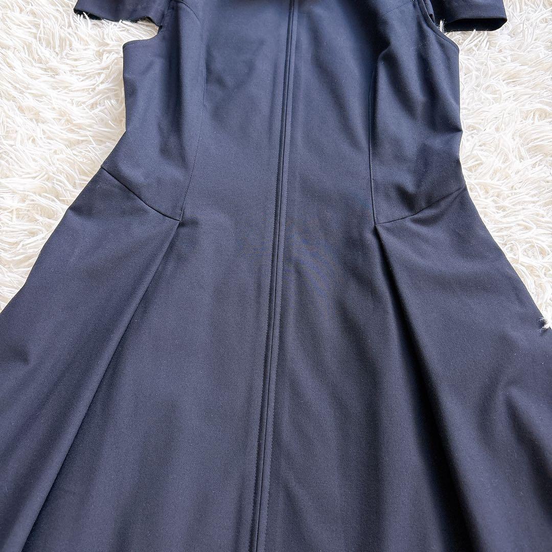 美品✨ フォクシーニューヨーク 付け襟 パフスリーブ ワンピース 濃紺 38