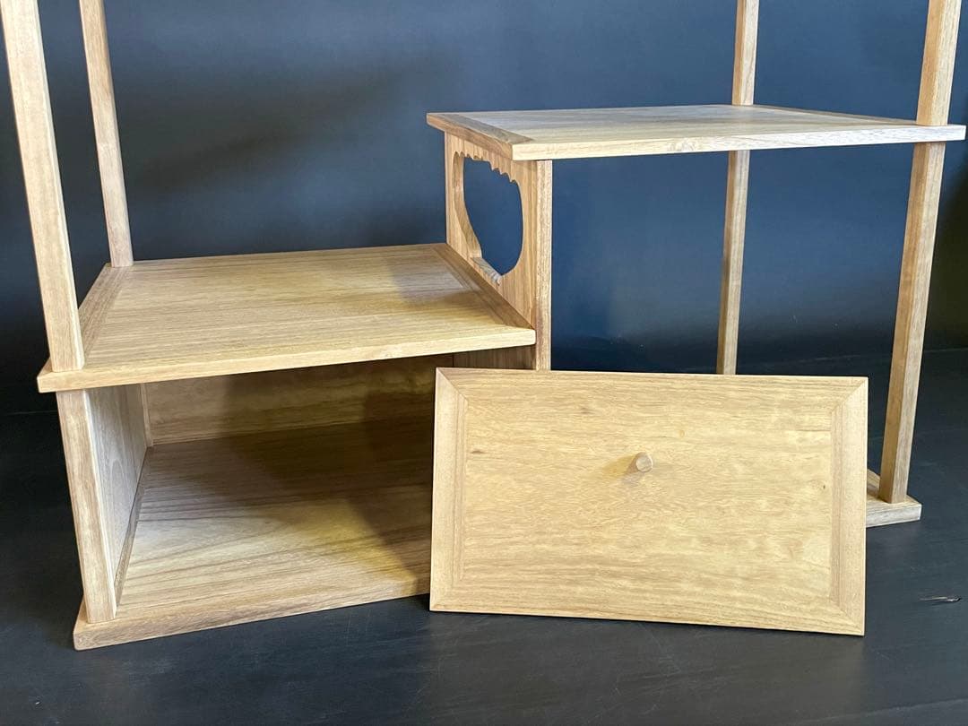 特価❣️『母』 利休好 袋棚 志野棚 組立式 仕舞い箱 茶道具 （26F①）