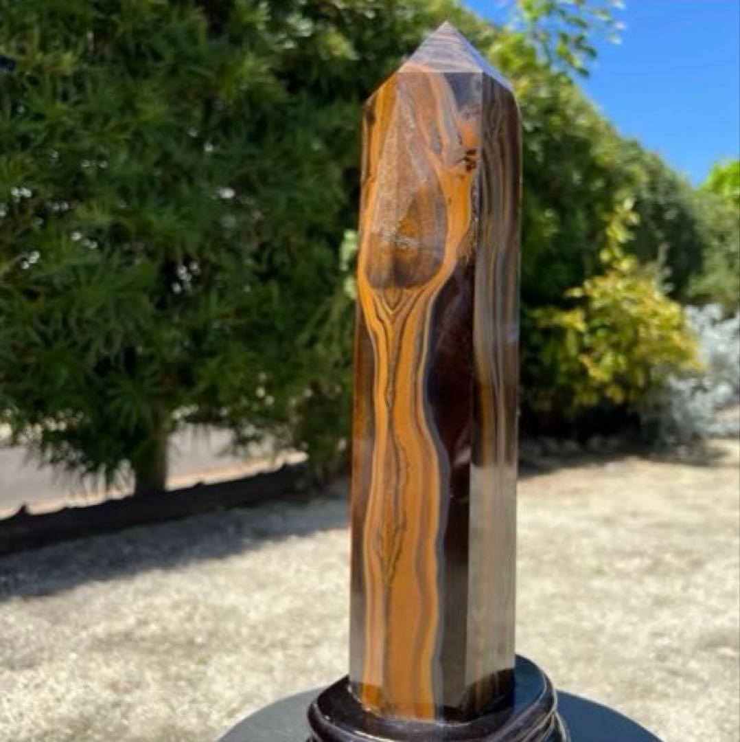 ☆超大型 激レアサイズ☆素敵な色合いと模様☆アイアンタイガーアイ 六角柱 天然石