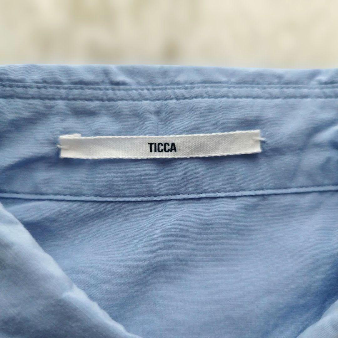 25SS♡美品✨TICCA コットンシルクスクエアビッグシャツ ブルー 洗える