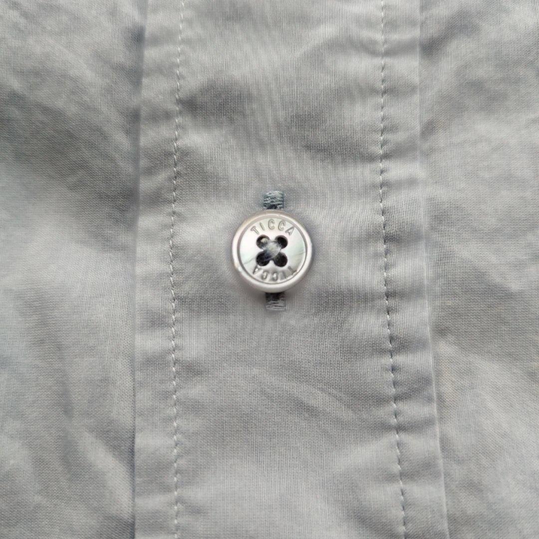 25SS♡美品✨TICCA コットンシルクスクエアビッグシャツ ブルー 洗える