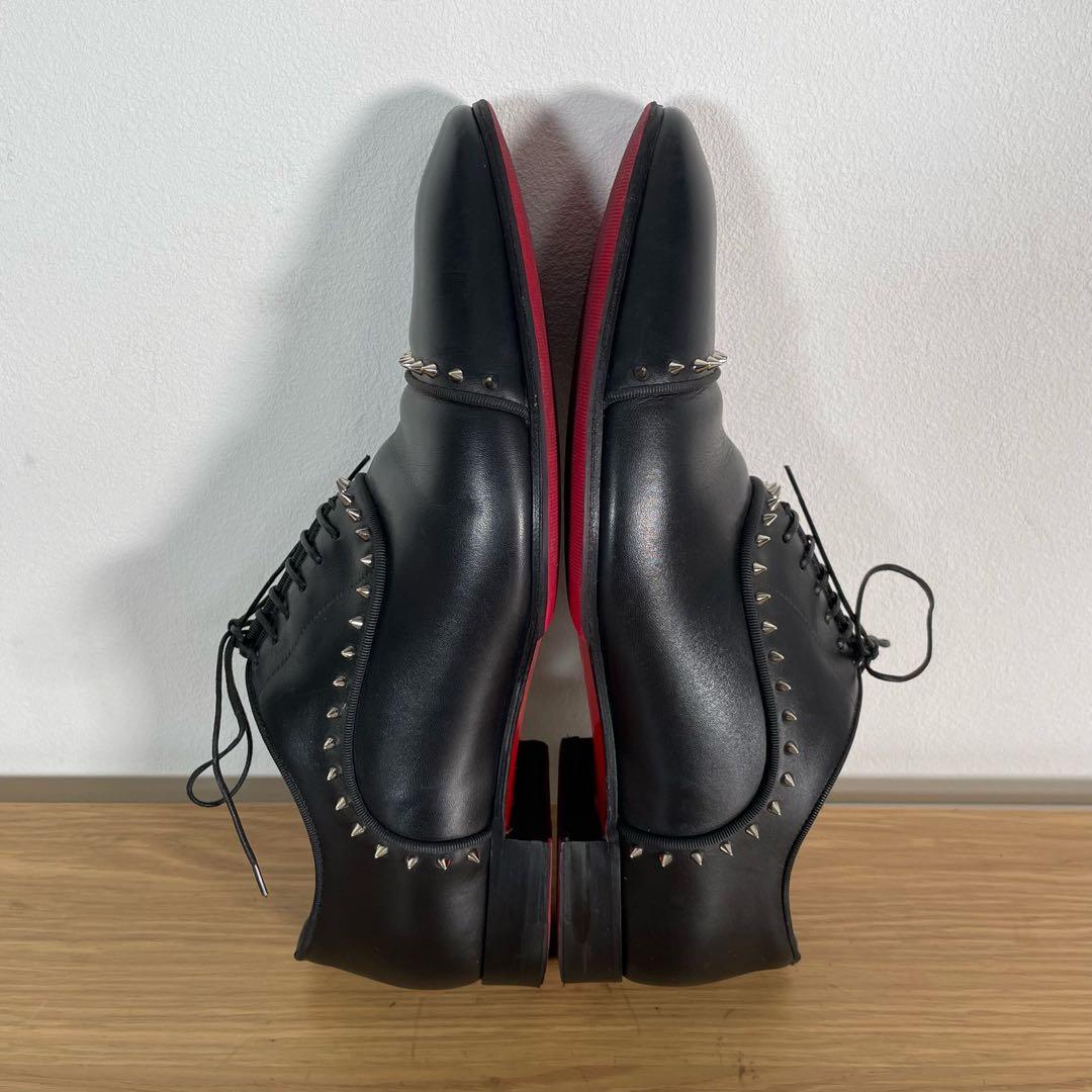 クリスチャンルブタン レザーシューズ ストレートチップ　スタッズ　黒 42.5