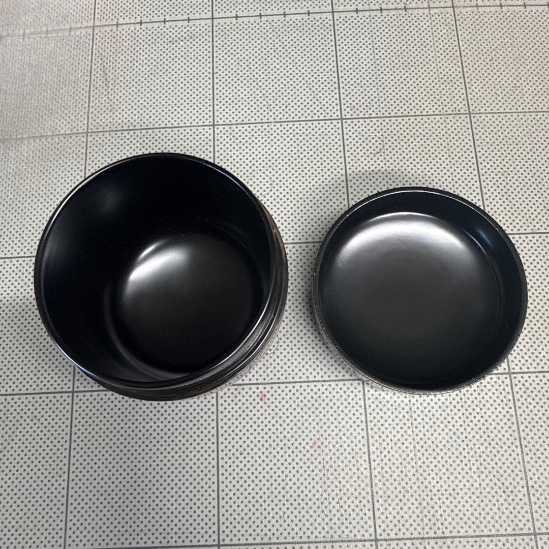 関翠雲 朱菊彫り 中棗 共箱