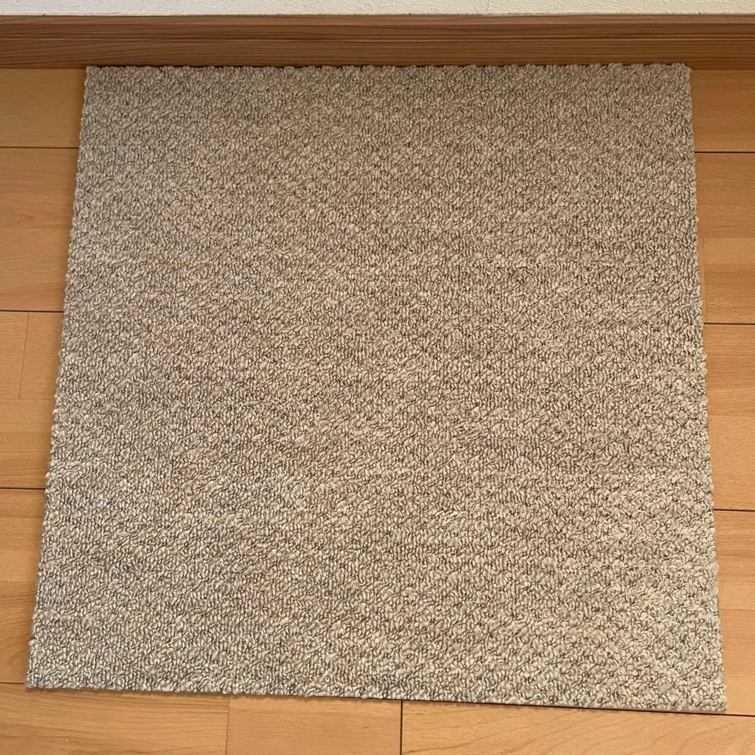 静床ライト 10枚 防音 ラグ タイルカーペット①　シープホワイト