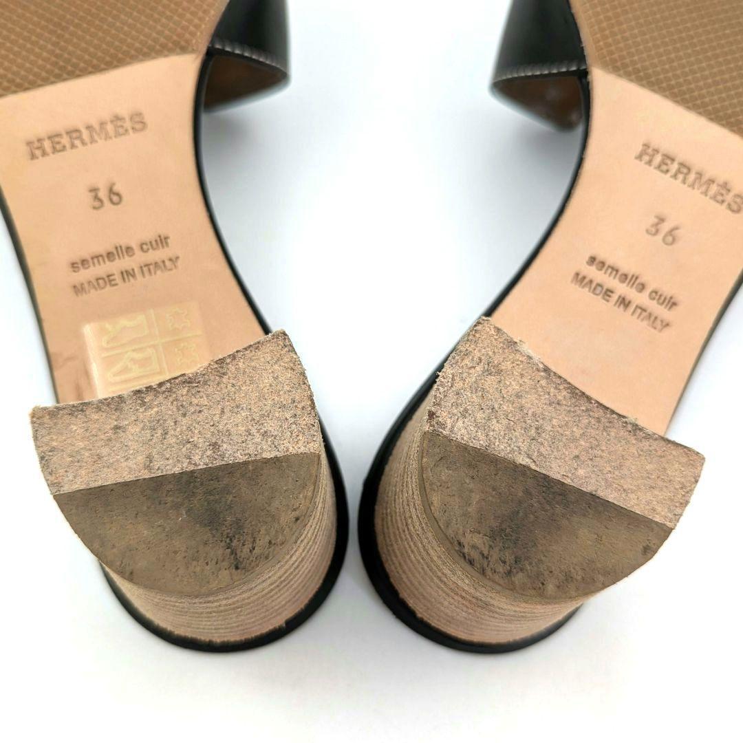 【美品】HERMES エルメス オアジス ミュール サンダル ブラック