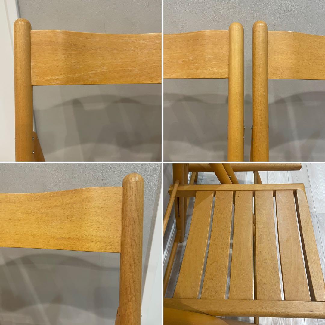 廃盤品 無印良品 木製折りたたみ椅子 フォールディングチェア 2脚