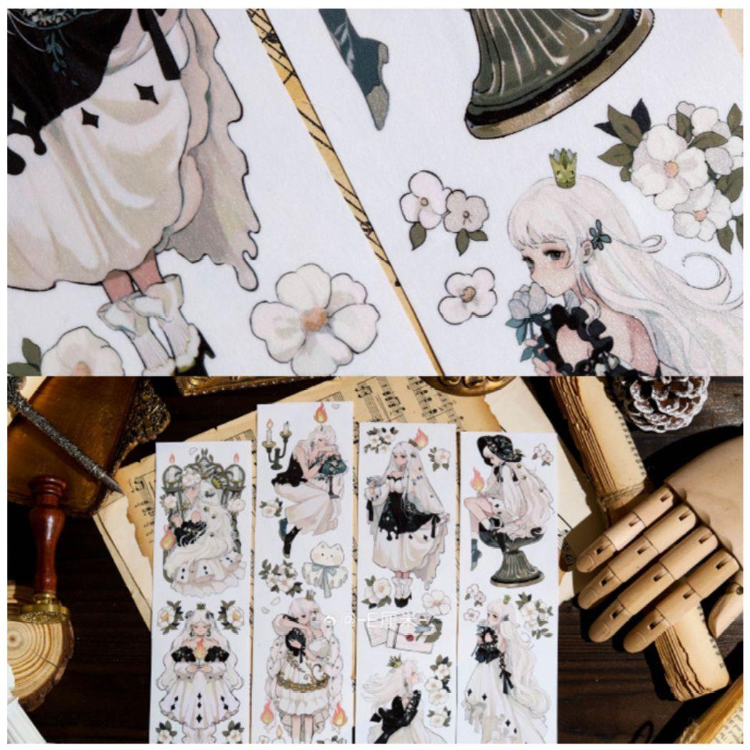 ✩再販✩J780＃白烛萤火(贝壳光)e厘米切り売り海外人物マステ女の子