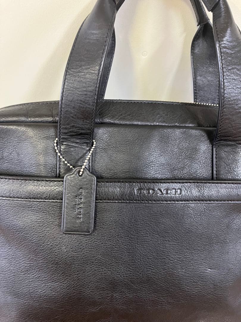 COACH レザービジネスバッグ 黒