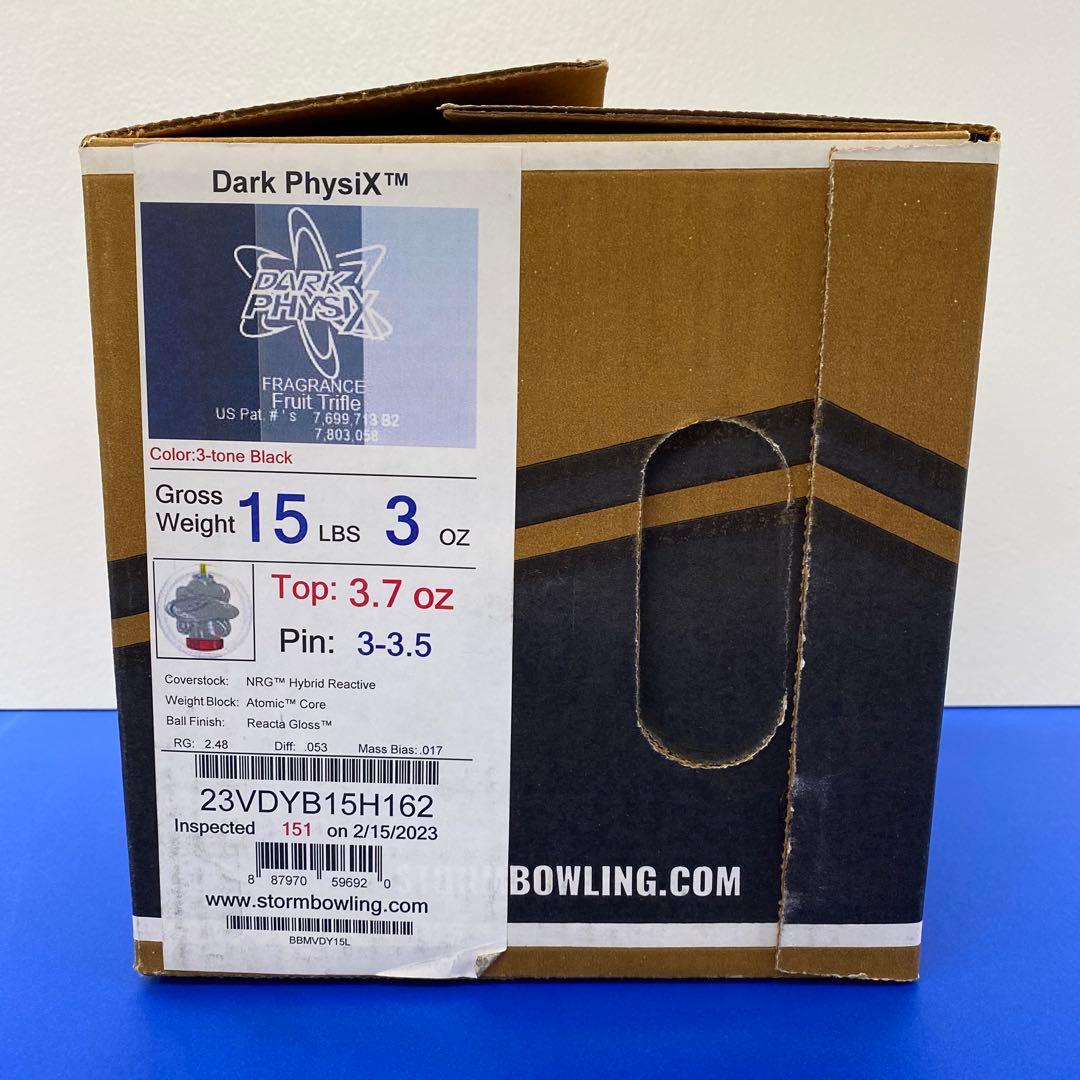 プラグ済み Dark PhysiX 15P Storm ボウリング ボール 中古