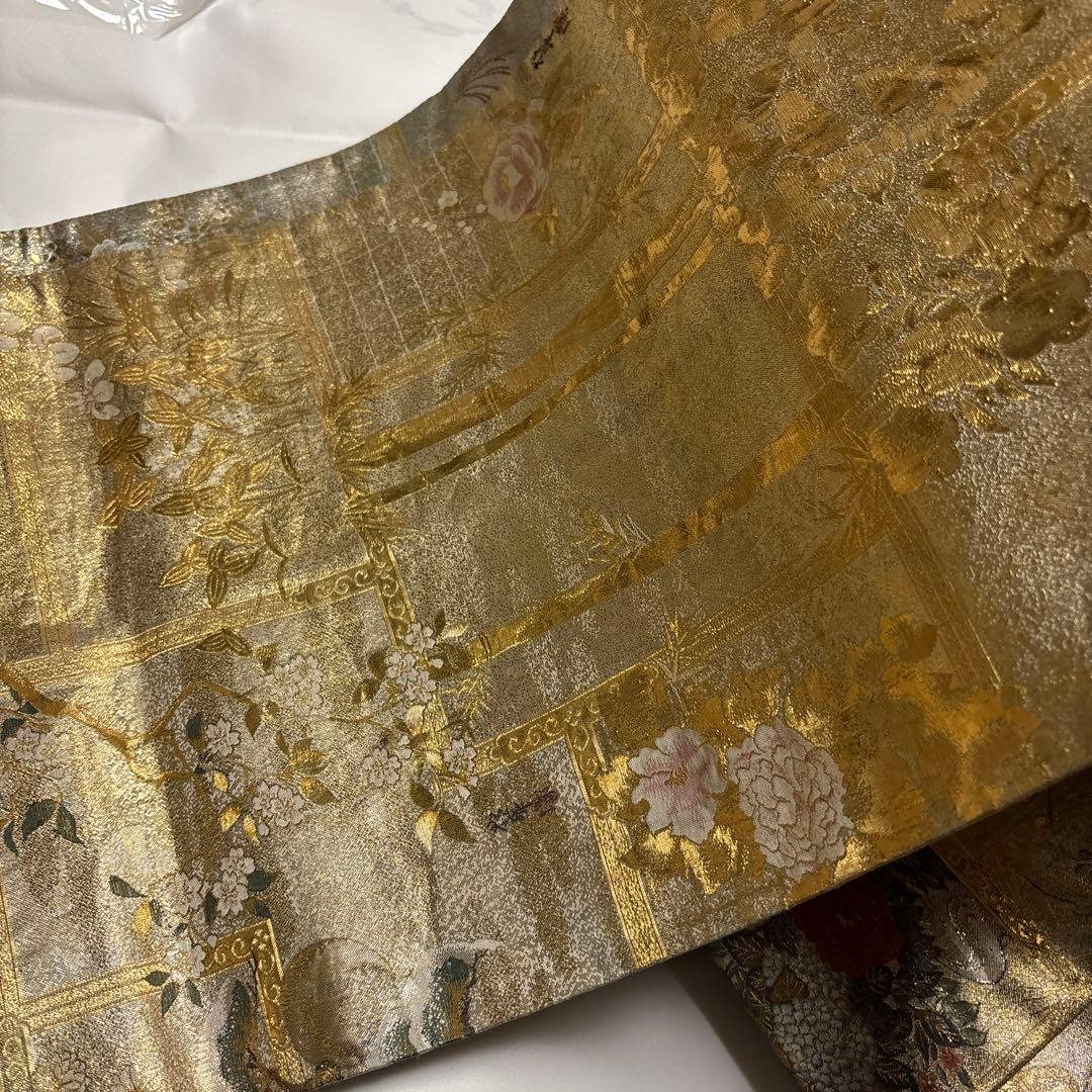 正絹全通袋帯　リバーシブル 重厚感　【琳派大全集】 特に留袖におすすめです。長尺