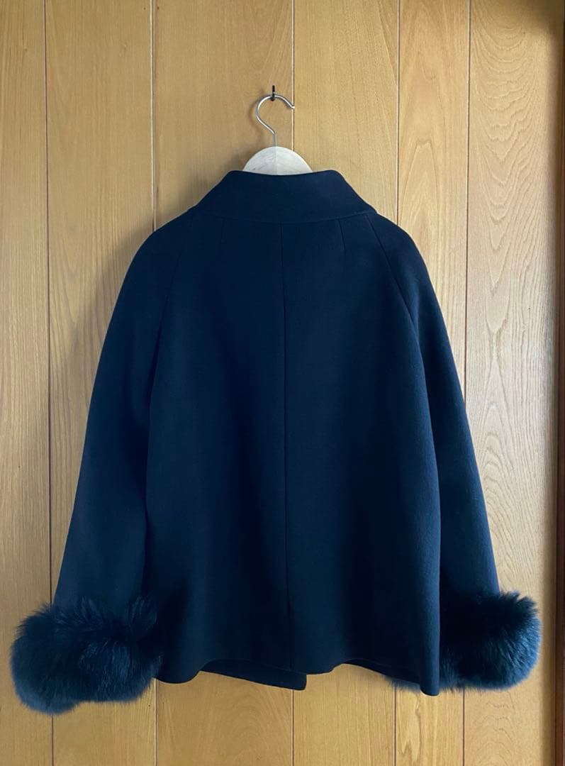 【未使用】ストロベリーフィールズビーバーショートコートリアルフォックスファー黒