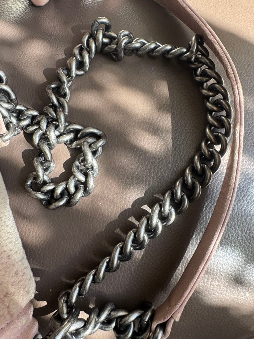CHANEL ミニボーイ ピンク チェーンショルダー 裸品 使用感あり