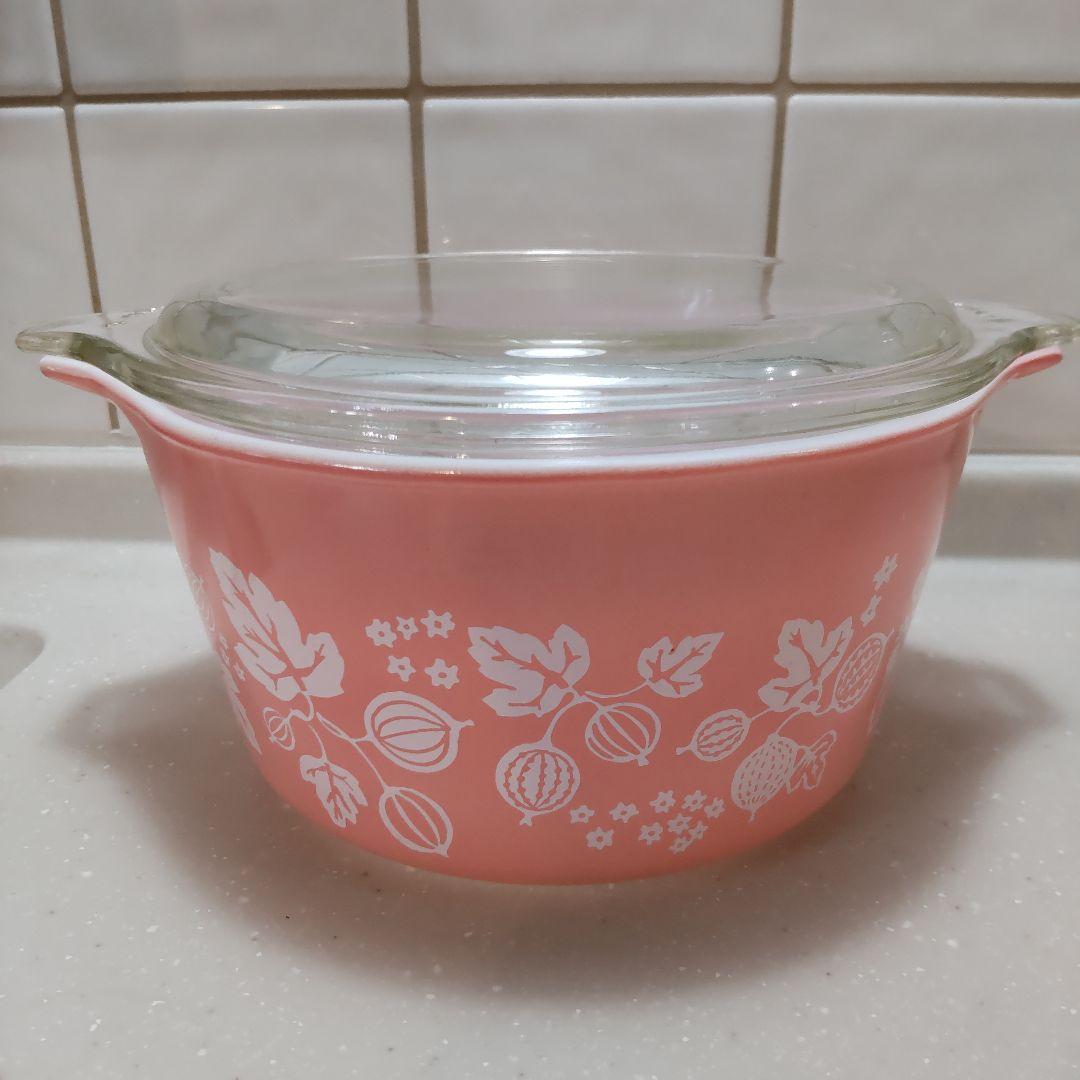 【オールドパイレックス キャセロール】PYREXグーズベリー 3点